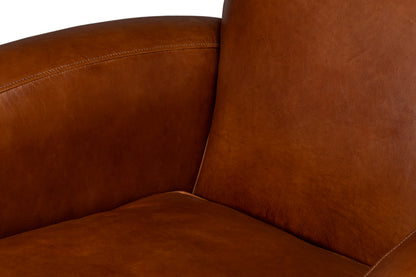 Taft Leather Swivel Chair  Havana Brown