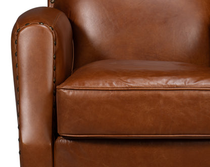 Taft Leather Swivel Chair  Havana Brown
