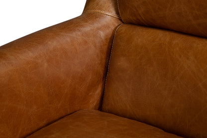 Baker Leather Swivel Chair Cuba Brown