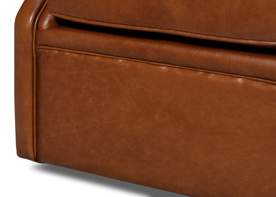 COOLIDGE LEATHER SWIVEL CHAIR, HAVANA BROWN