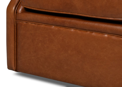 COOLIDGE LEATHER SWIVEL CHAIR, HAVANA BROWN