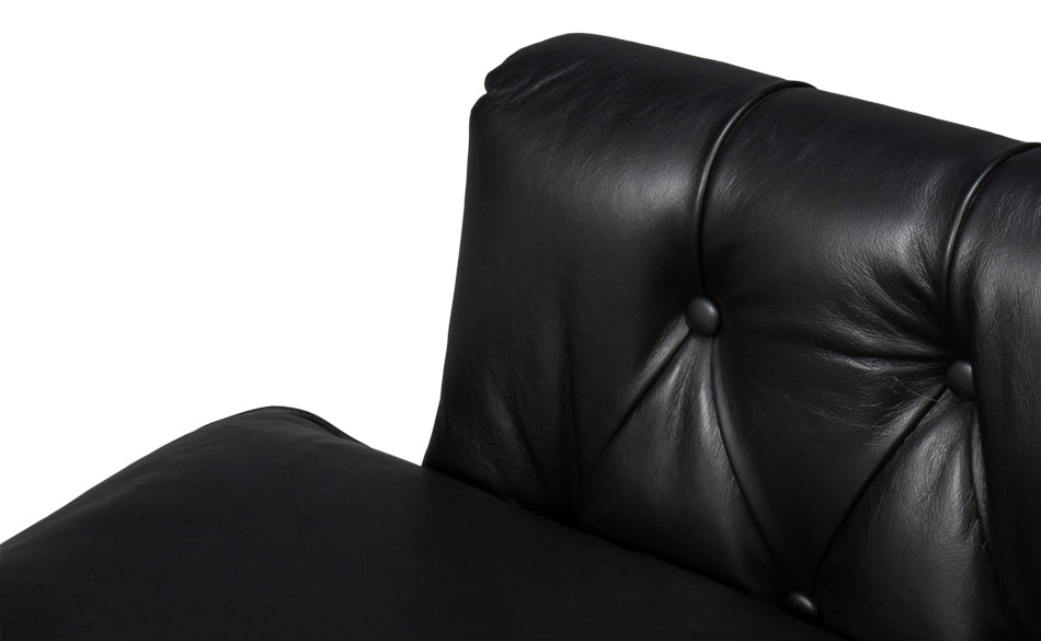 COOLIDGE LEATHER SWIVEL CHAIR, BLACK