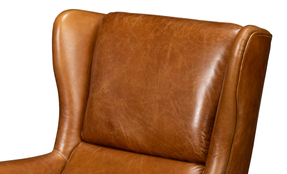 ELITE WING LOUNGE CHAIR, CUBA BROWN