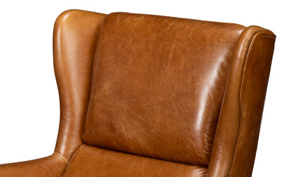 ELITE WING LOUNGE CHAIR, CUBA BROWN