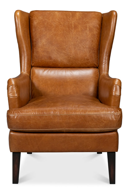 ELITE WING LOUNGE CHAIR, CUBA BROWN