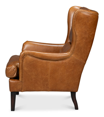 ELITE WING LOUNGE CHAIR, CUBA BROWN