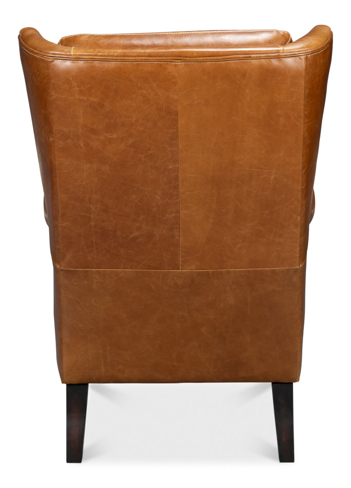 ELITE WING LOUNGE CHAIR, CUBA BROWN
