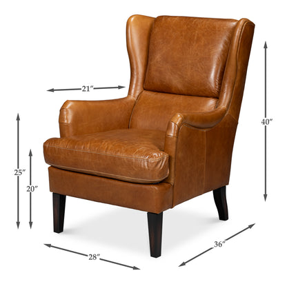 ELITE WING LOUNGE CHAIR, CUBA BROWN