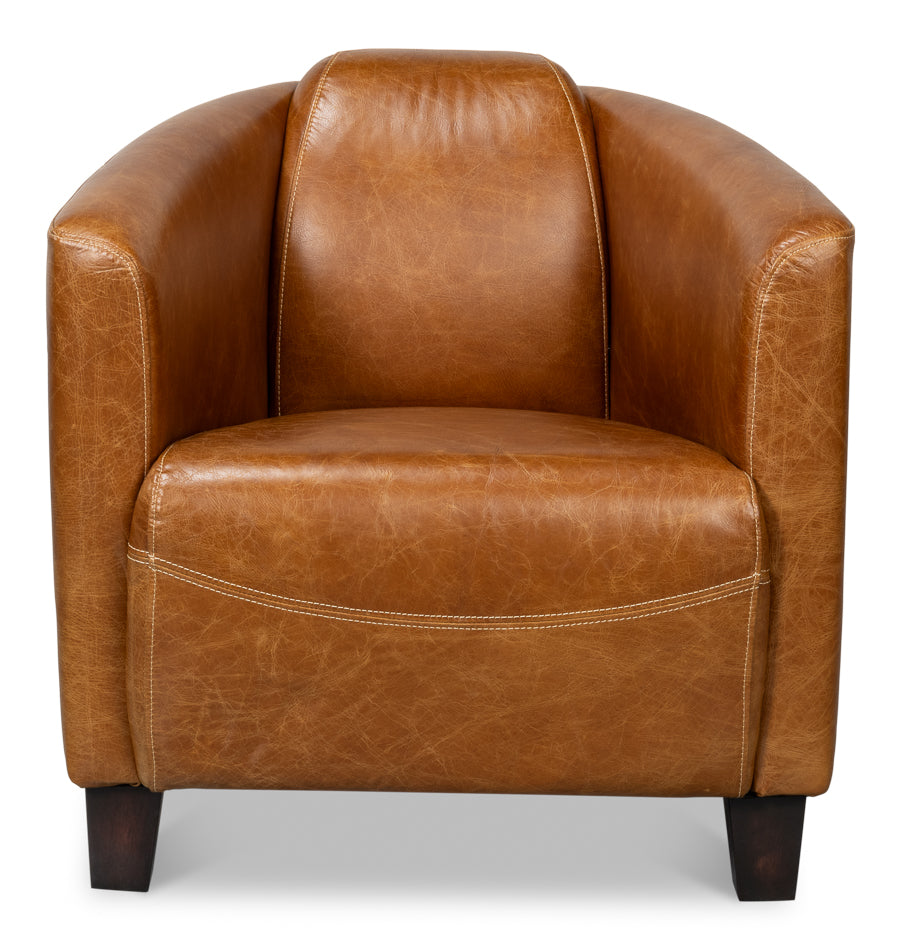 Mandy Cuba Brown Leather Armchair