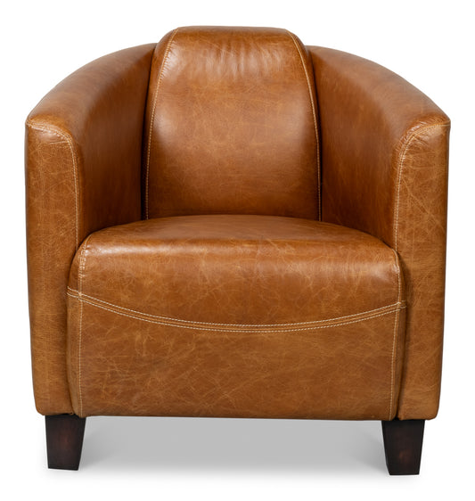 Mandy Cuba Brown Leather Armchair