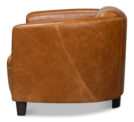 Mandy Cuba Brown Leather Armchair