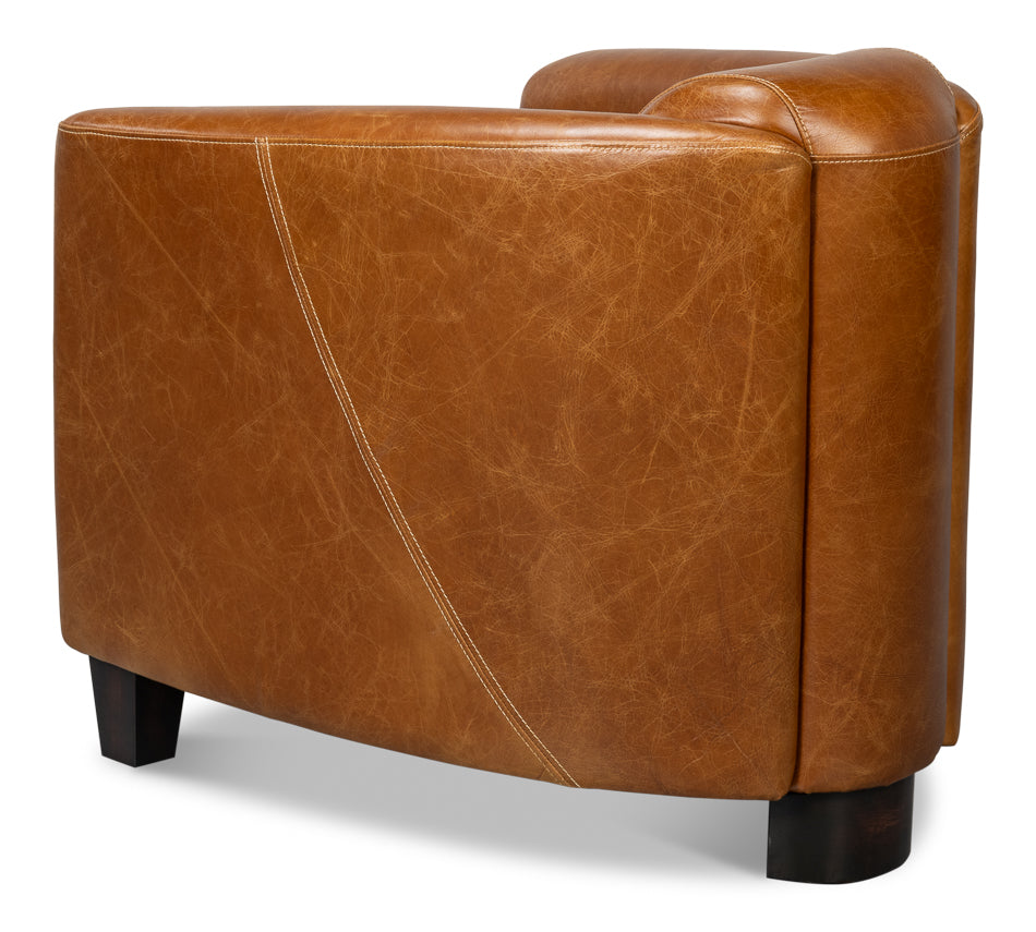 Mandy Cuba Brown Leather Armchair