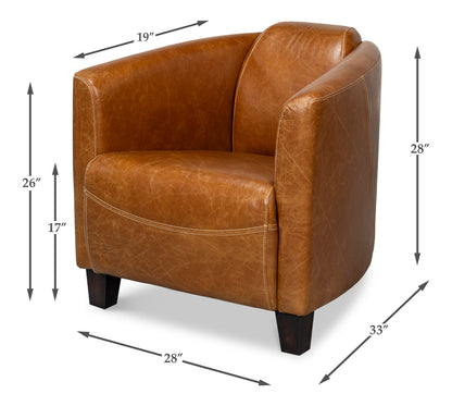 Mandy Cuba Brown Leather Armchair