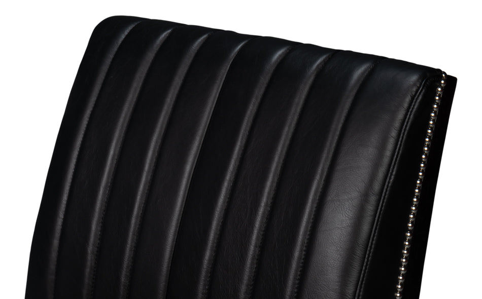 Agave Slipper Chair Distilled Leather Blk