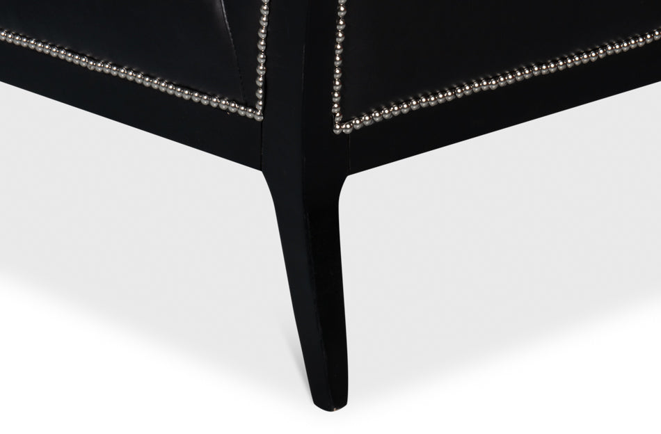 Agave Slipper Chair Distilled Leather Blk