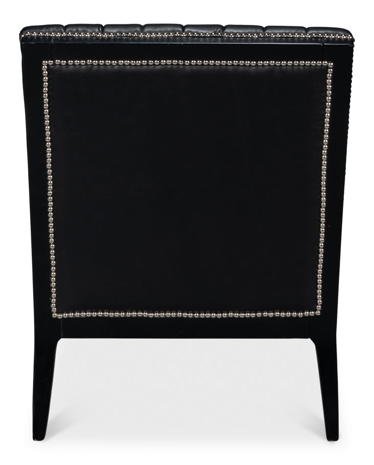 Agave Slipper Chair Distilled Leather Blk