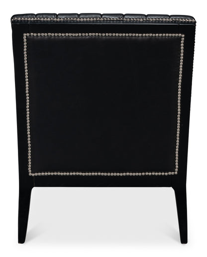 Agave Slipper Chair Distilled Leather Blk