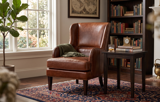 Whitney Distilled Leather Chair Brown