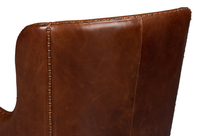Whitney Distilled Leather Chair Brown