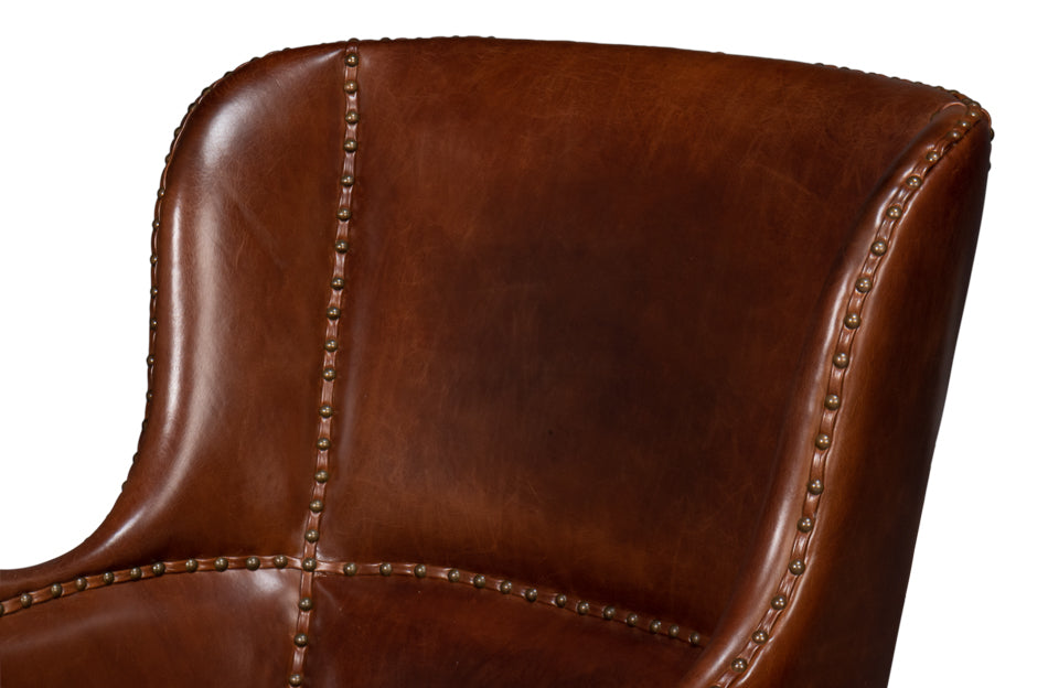 Whitney Distilled Leather Chair Brown