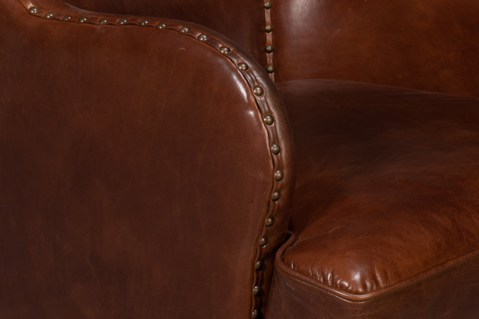 Whitney Distilled Leather Chair Brown
