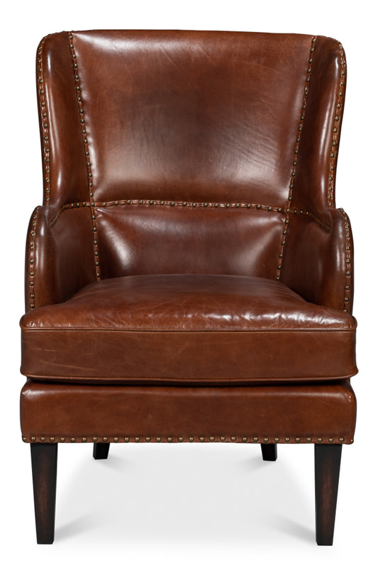 Whitney Distilled Leather Chair Brown