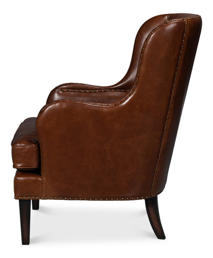 Whitney Distilled Leather Chair Brown