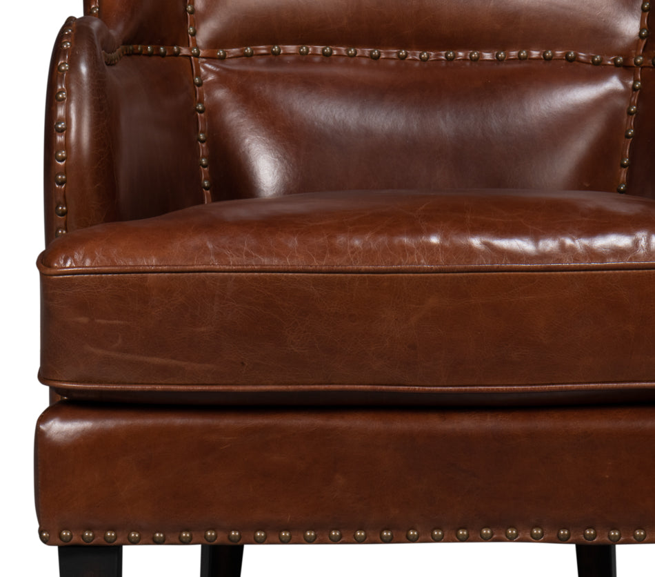 Whitney Distilled Leather Chair Brown