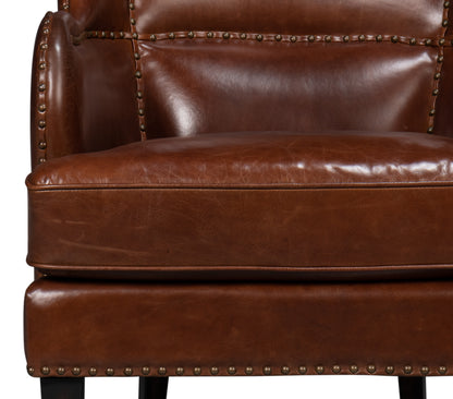 Whitney Distilled Leather Chair Brown