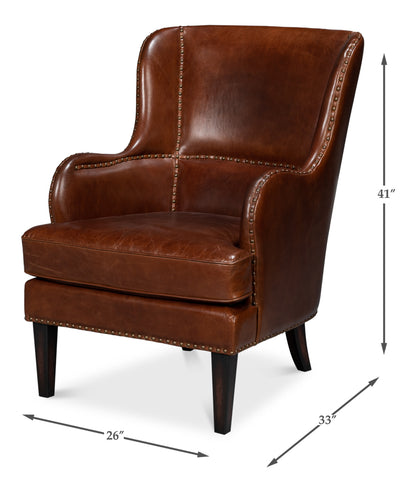 Whitney Distilled Leather Chair Brown