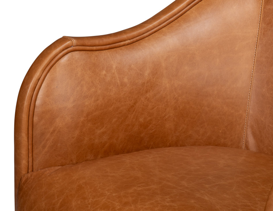 Braxton Leather Swivel Chair Brown