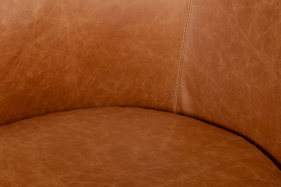 Braxton Leather Swivel Chair Brown