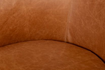 Braxton Leather Swivel Chair Brown