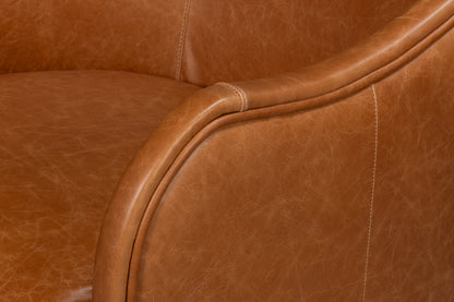 Braxton Leather Swivel Chair Brown