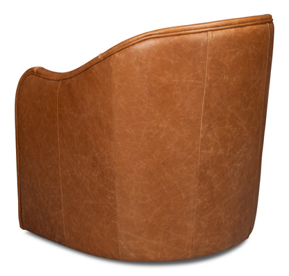 Braxton Leather Swivel Chair Brown