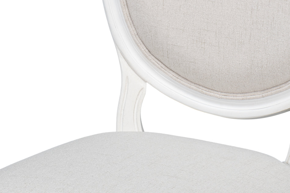 Hugo Oval Side Chair Cortina White White