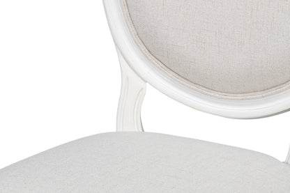 Hugo Oval Side Chair Cortina White White