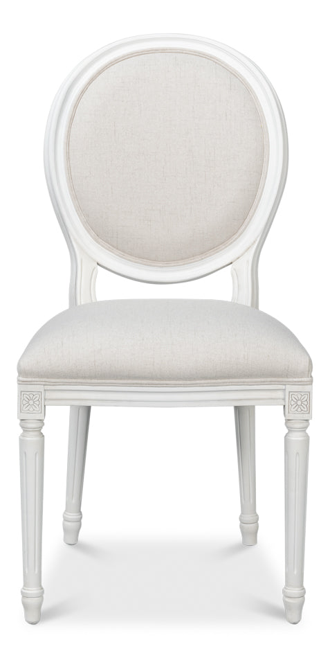 Hugo Oval Side Chair Cortina White White