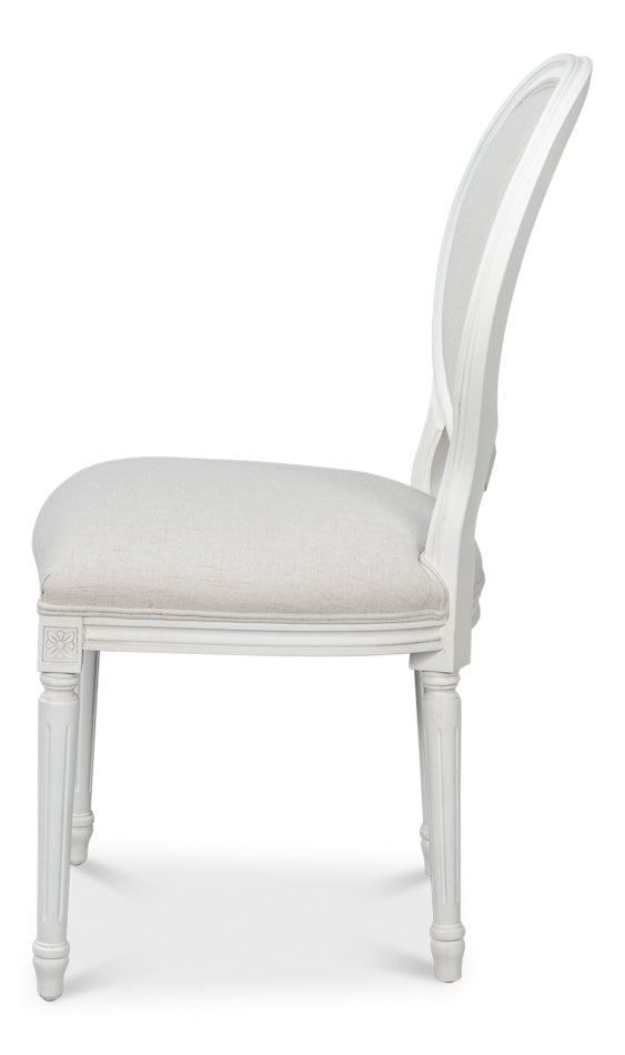Hugo Oval Side Chair Cortina White White