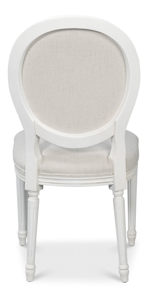 Hugo Oval Side Chair Cortina White White