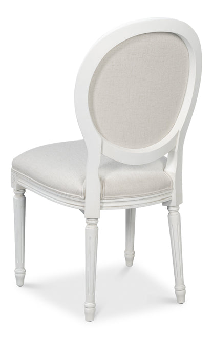 Hugo Oval Side Chair Cortina White White