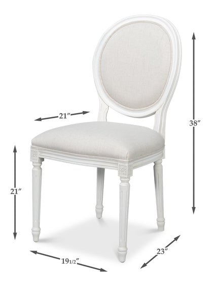 Hugo Oval Side Chair Cortina White White
