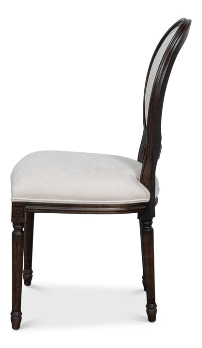 Hugo Oval Side Chair,Nero (Set of 2)