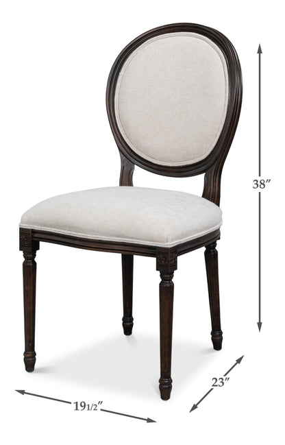 Hugo Oval Side Chair,Nero (Set of 2)