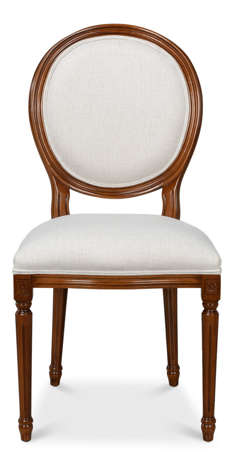 Hugo Oval Side Chair, Old World Walnut
