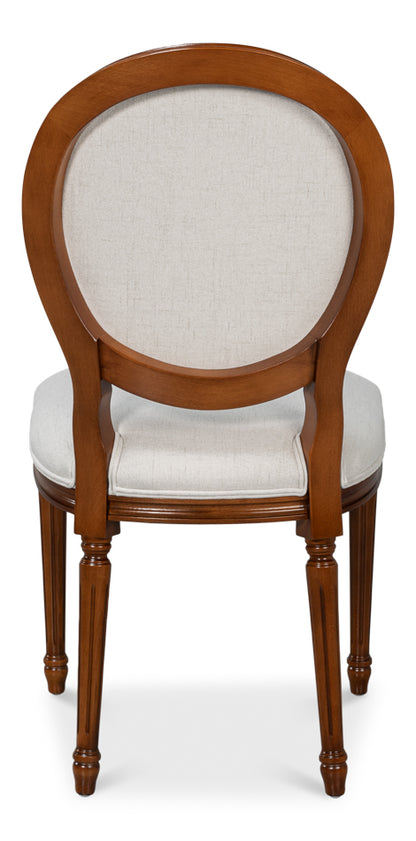 Hugo Oval Side Chair Old World Walnut