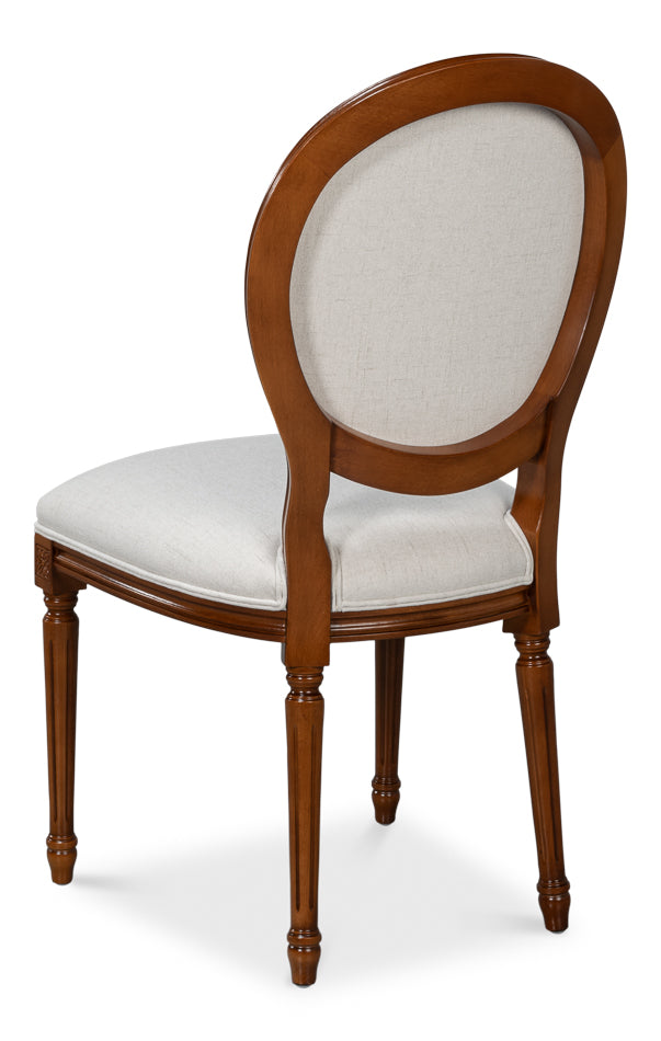 Hugo Oval Side Chair Old World Walnut