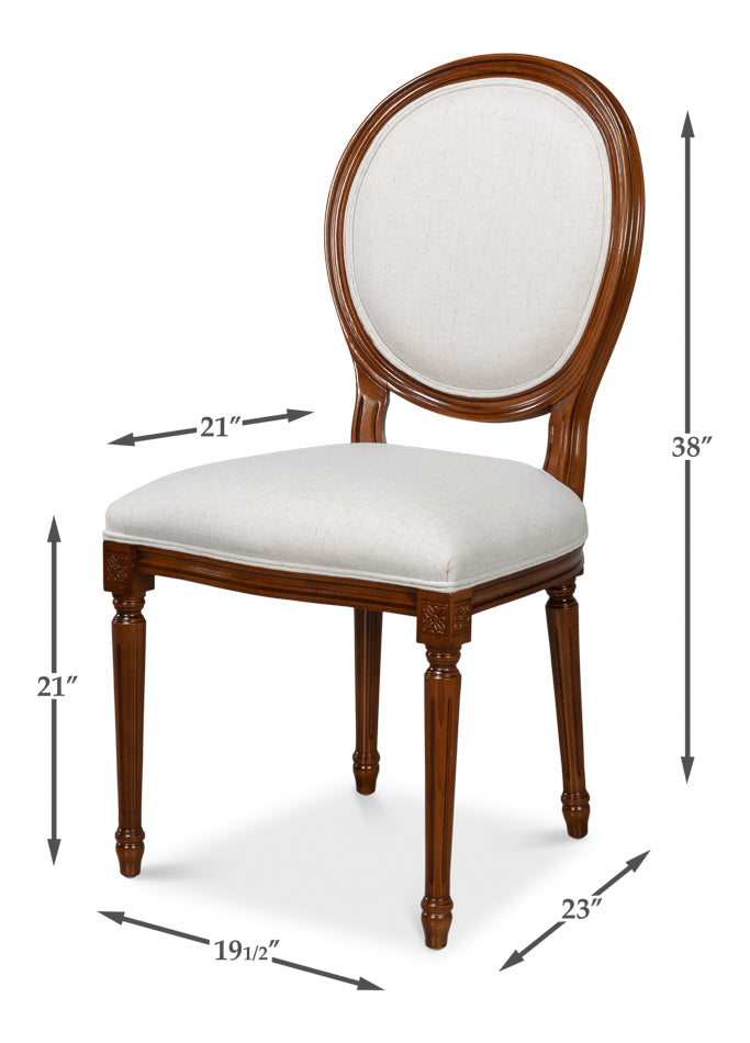 Hugo Oval Side Chair Old World Walnut