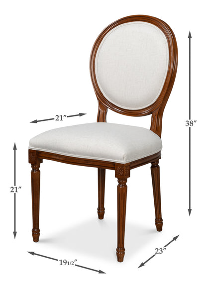 Hugo Oval Side Chair Old World Walnut