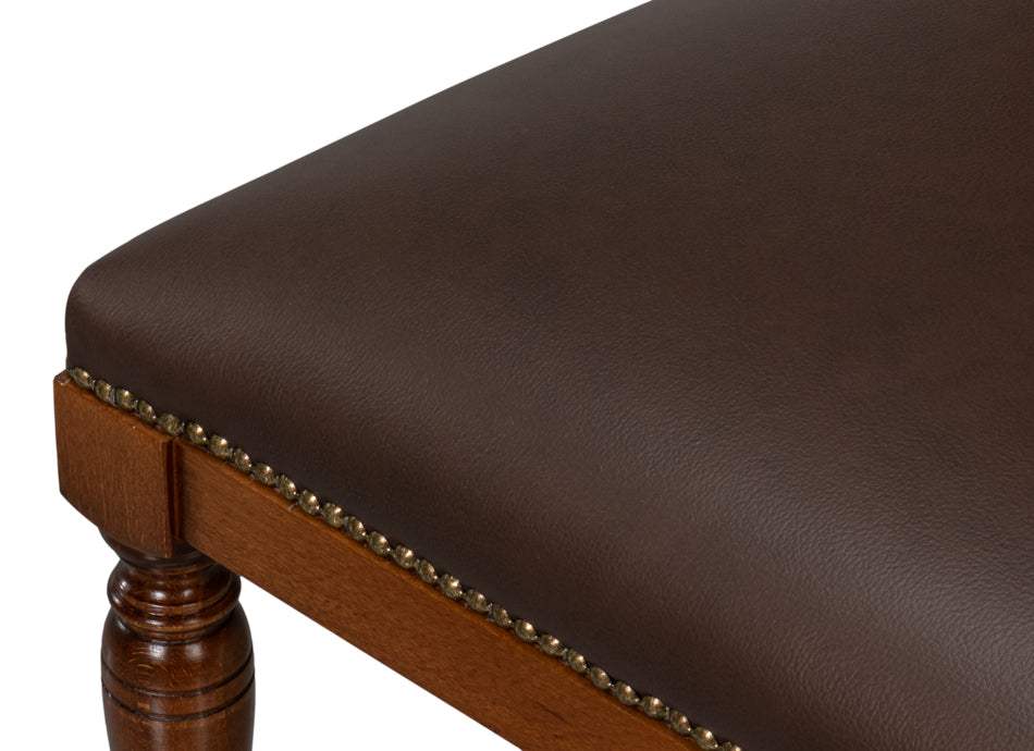 CAMILE LEATHER SIDE CHAIR, BROWN